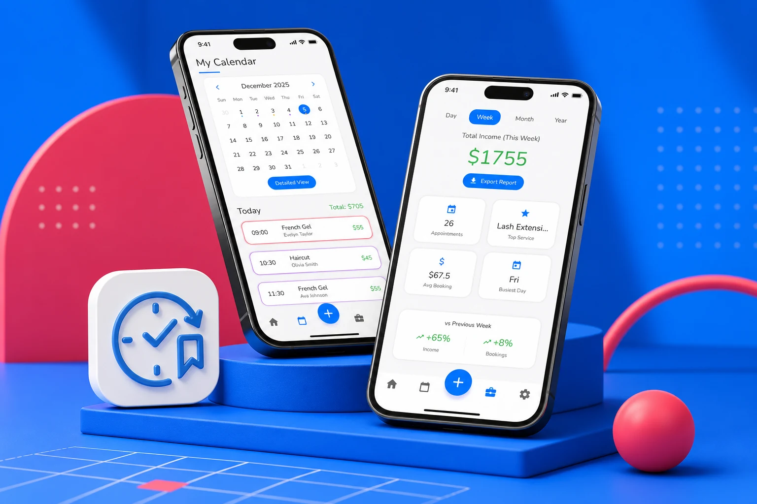 Save a Slot mobile booking calendar and business analytics app